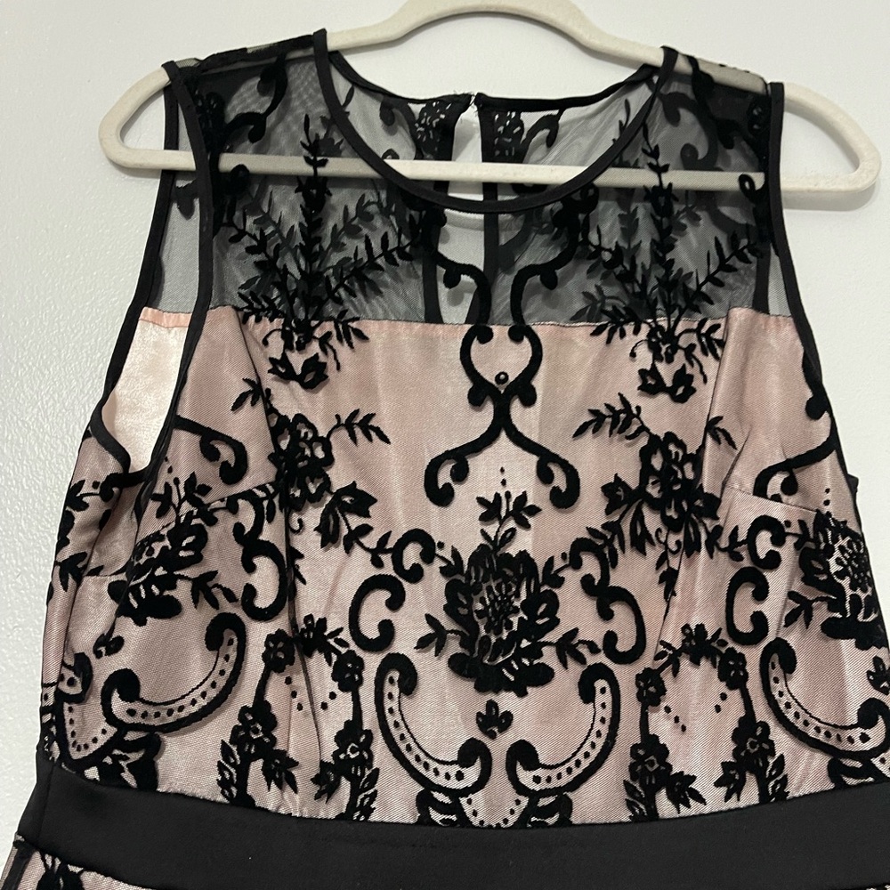 DRESSBARN ROZ & ALI Black & Blush Lace Dress - Picture 2 of 12